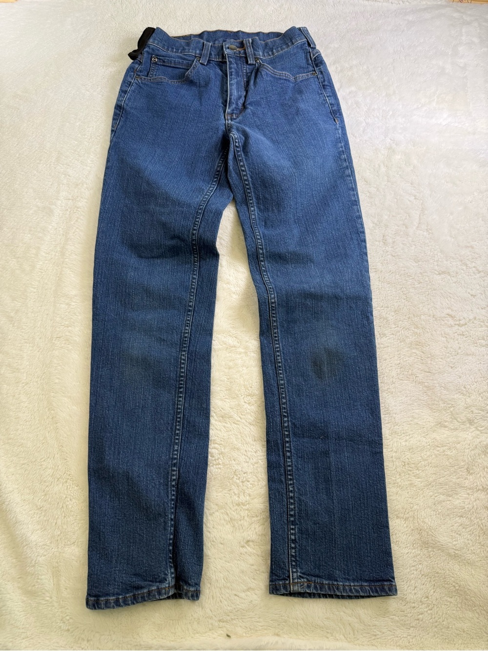 40 Grit Duluth Trading Men’s Jeans 28x32 Slim Fit Blue Denim Workwear